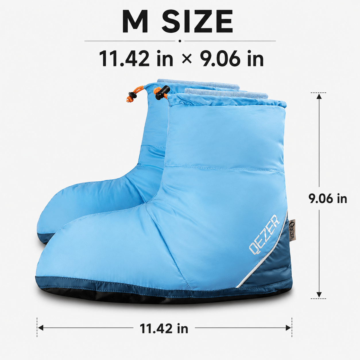 QEZER Down Booties | Warm Camping Foot Warmers for Men and Women