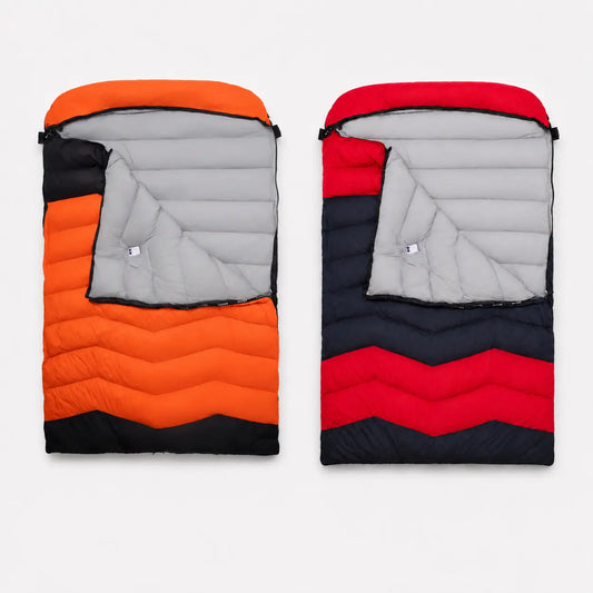 QEZER QDE-DB900 Double Down Sleeping Bag | 2-Person Duck Down Camping Sleeping Bag