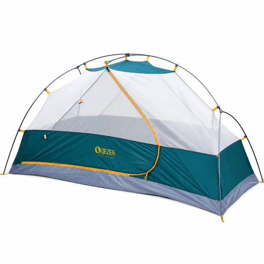 QEZER Camping Tent 1/2 Person Waterproof Backpacking Tent for Camping, Hiking and Backpacking