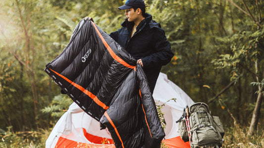 summer camping with lightweight sleeping bag