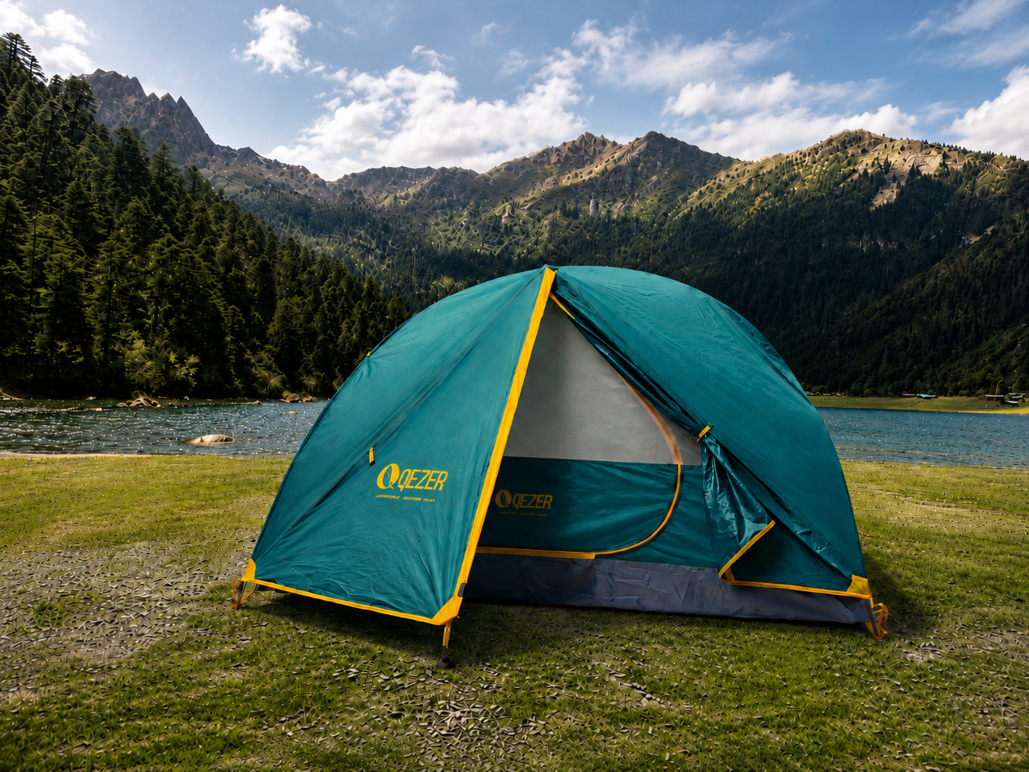 QEZER outdoor camping tent for hiking and backpacking