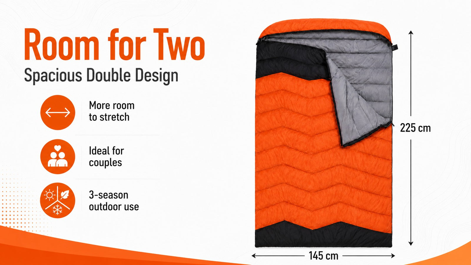 QEZER Double Down Sleeping Bag for Two-Person Camping detail image 2