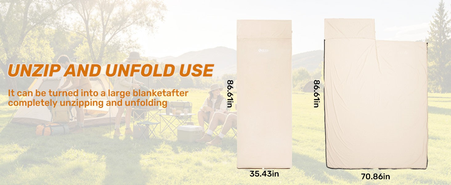 QEZER Ultralight Sleeping Bag Liner for Camping &amp; Travel detail image 6