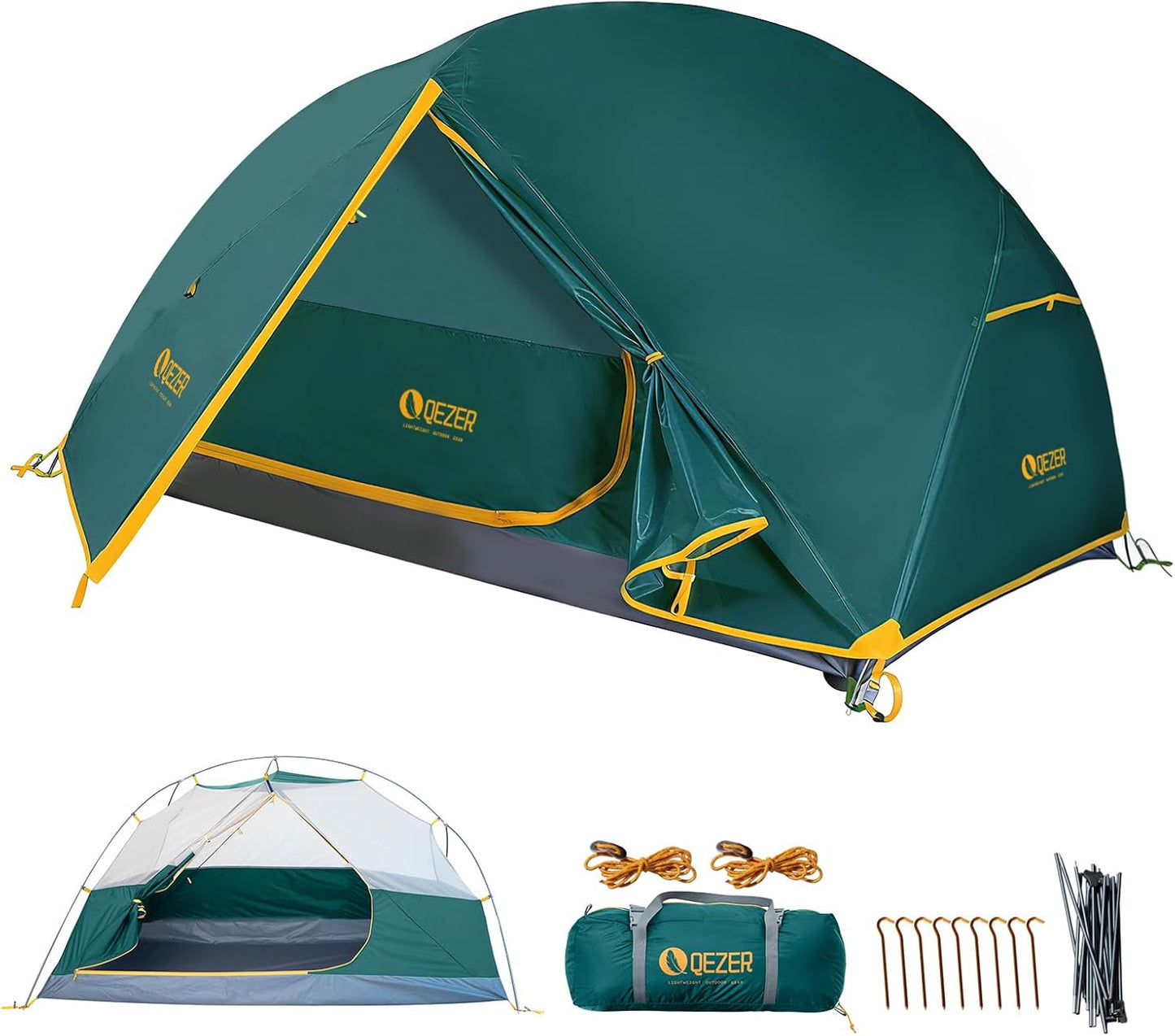 QEZER 1/2 Person Waterproof Backpacking Tent