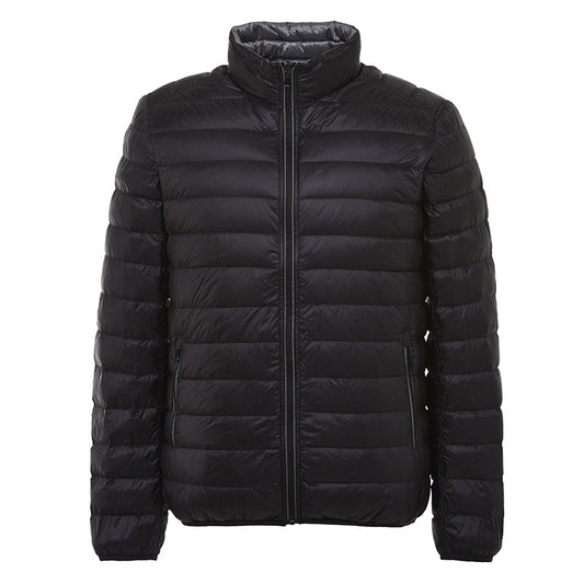 QEZER Men's Down Jacket Reversible Puffer Coat Packable Warm Insulation & Ultra Light Weight