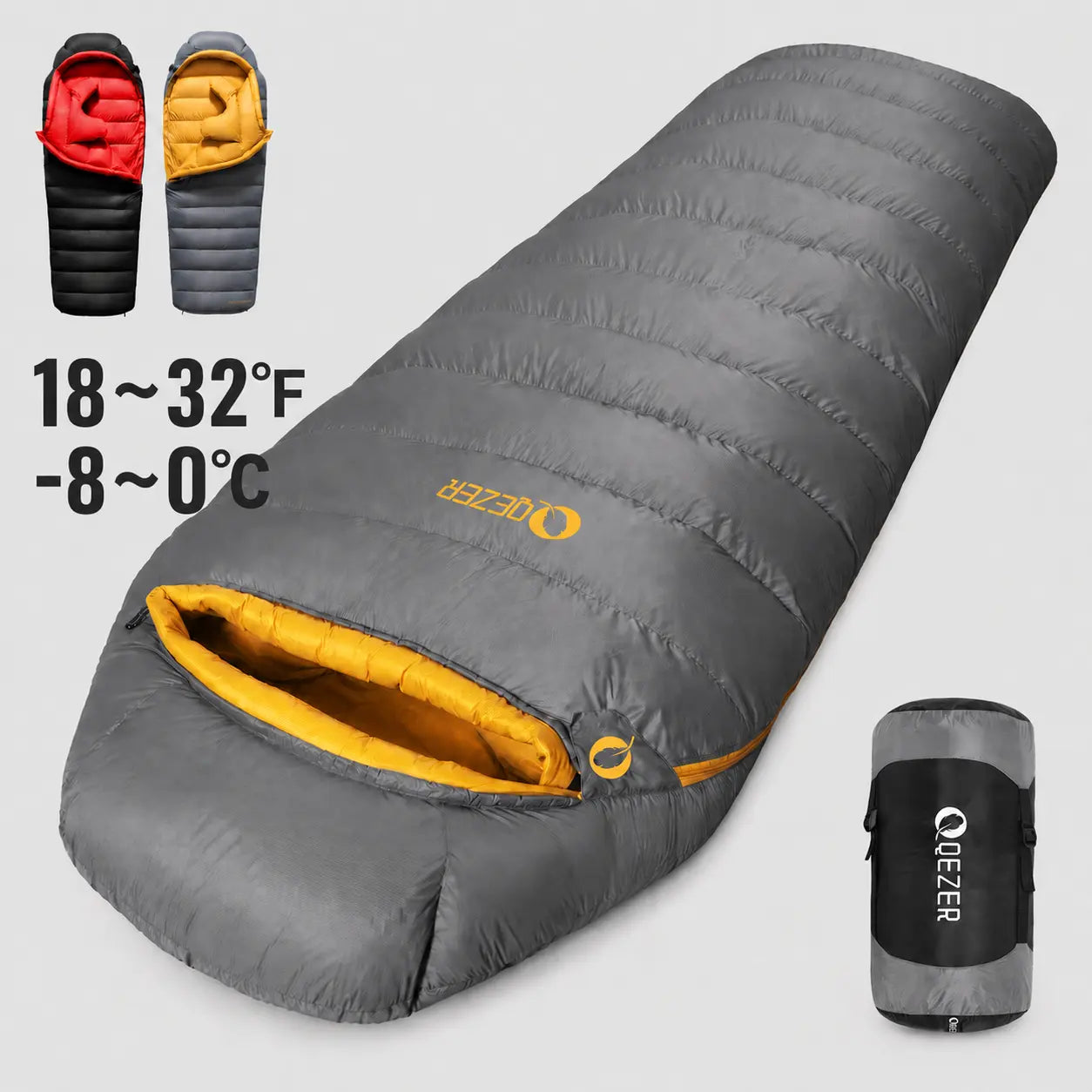 QEZER 620FP Graphene Rectangular Down Sleeping Bag