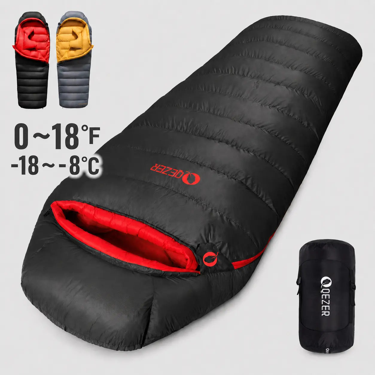 QEZER 620FP Graphene Rectangular Down Sleeping Bag
