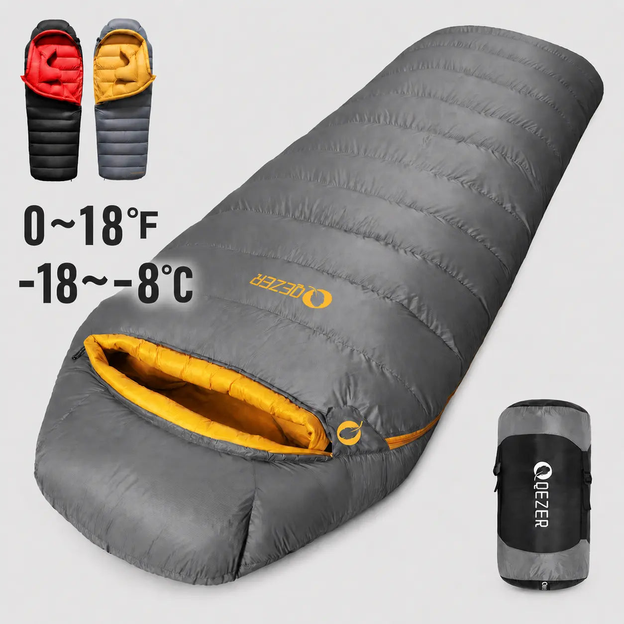 QEZER 620FP Graphene Rectangular Down Sleeping Bag