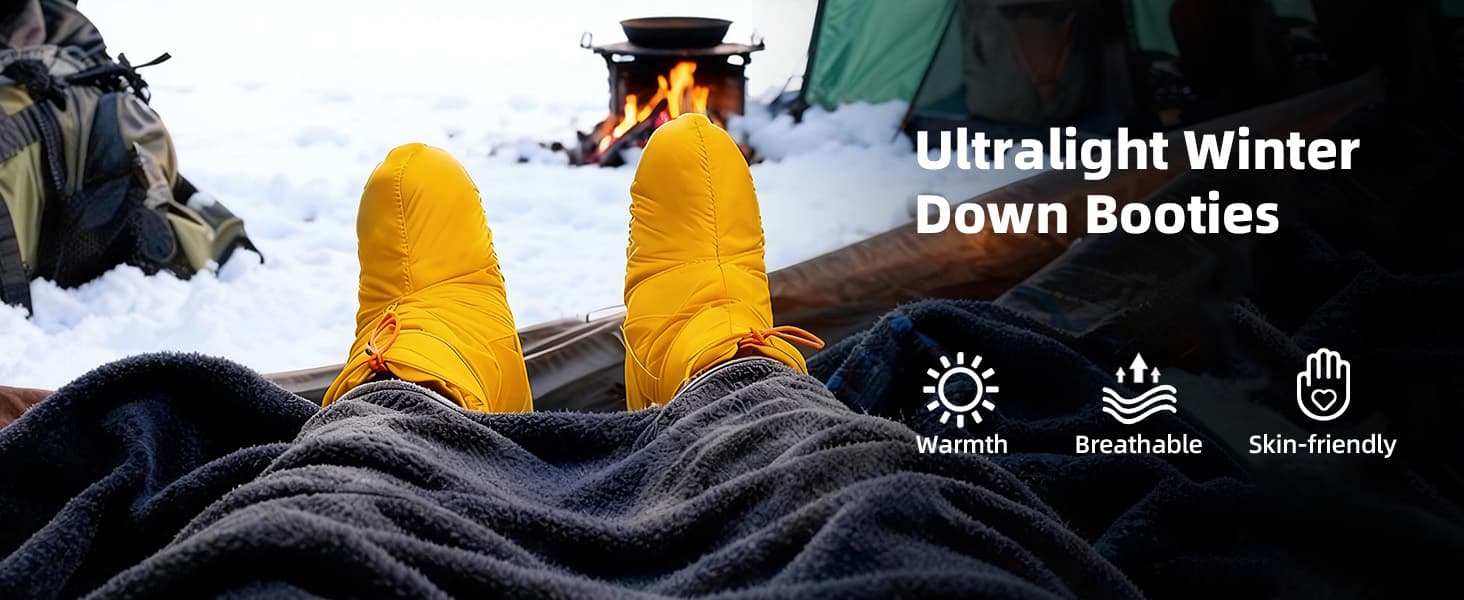 QEZER Down Booties for Camping &amp; Cold Nights detail image 1