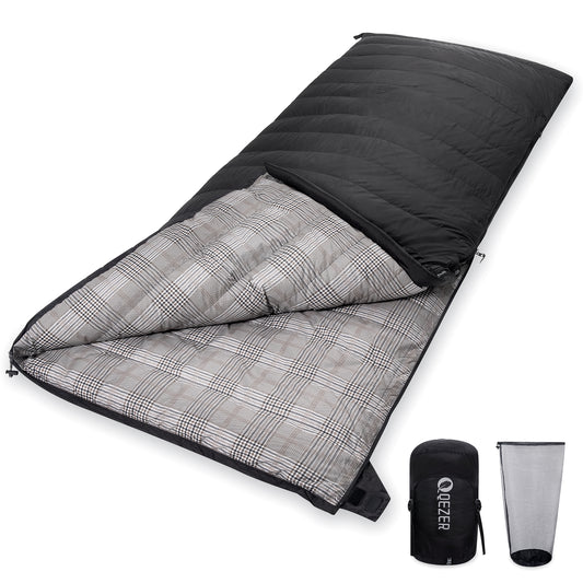 Premium Duck Down Sleeping Bag for Outdoor Camping Qezer Outdoor