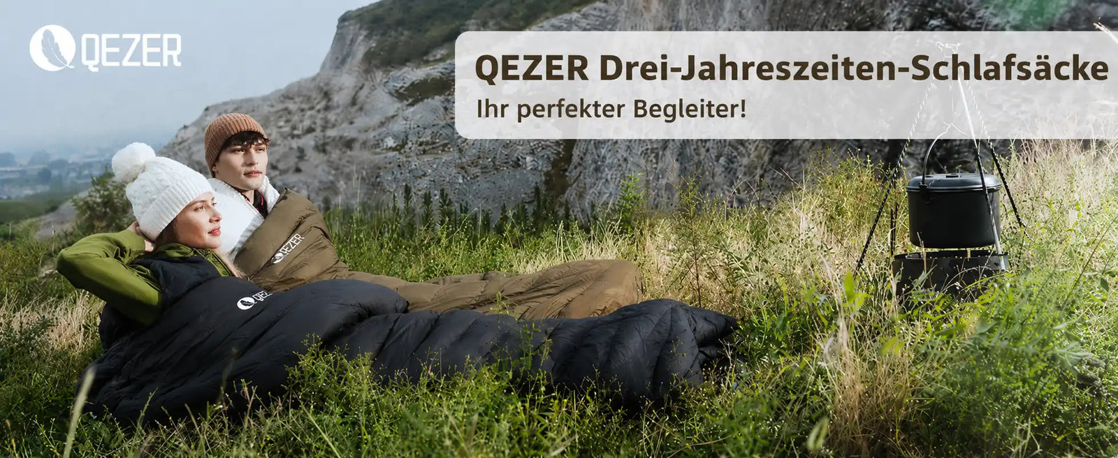 QEZER Rechteckiger Daunenschlafsack | 2-in-1 Camping-Schlafsack Campingdecke