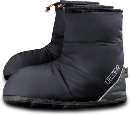 QEZER Down Booties | Warm Camping Foot Warmers for Men and Women
