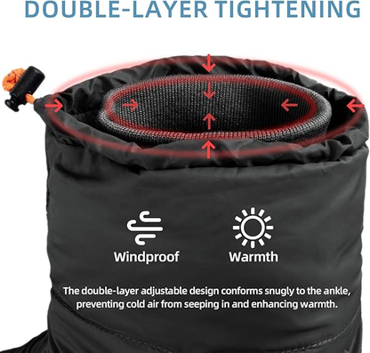 QEZER Down Booties | Warm Camping Foot Warmers for Men and Women