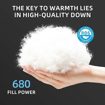 QEZER Down Booties | Warm Camping Foot Warmers for Men and Women