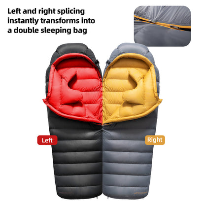 QEZER 620FP Graphene Down Sleeping Bag | Cold Weather Camping Sleeping Bag