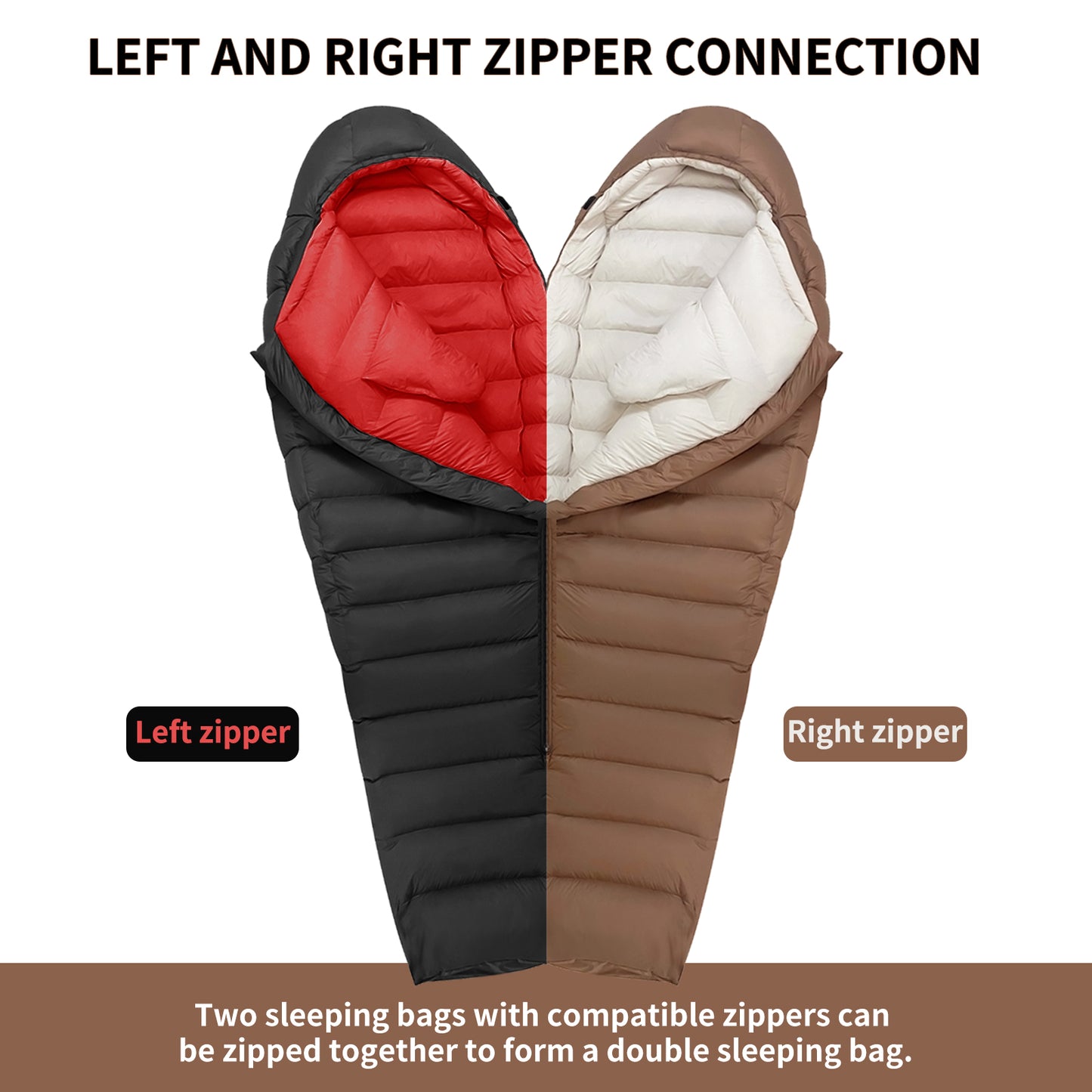 QEZER Winter Down Sleeping Bag 650FP -30℃ (QDM-1800H)