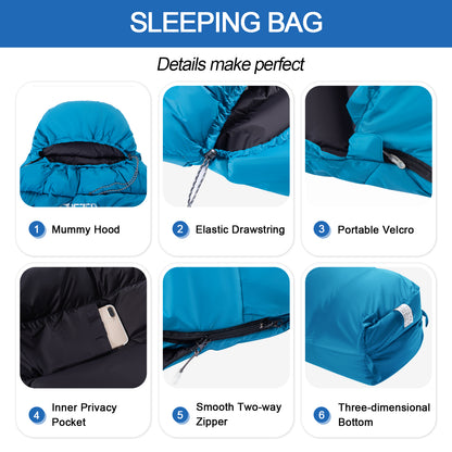 QEZER Ultralight Down Sleeping Bag(QDM-400)