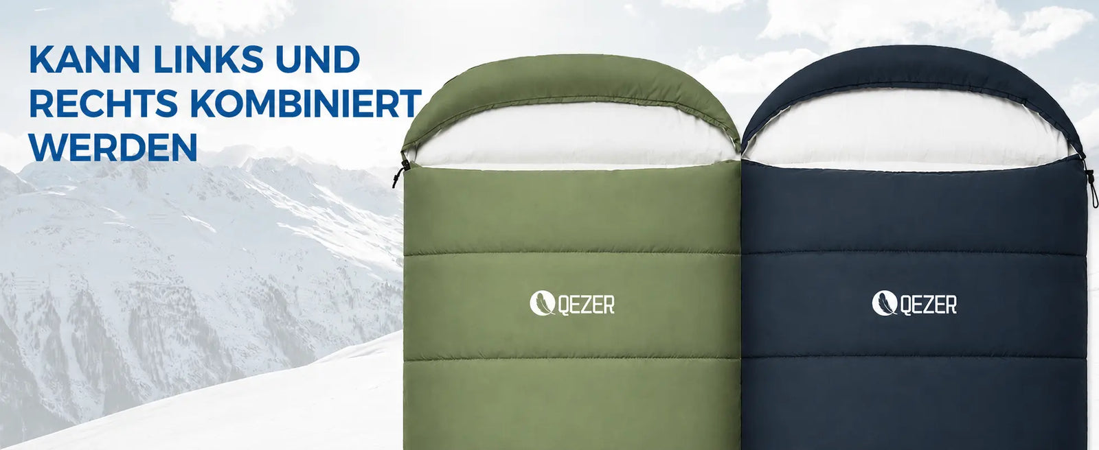 QEZER 3-Season Lightweight Sleeping Bag | Machine Washable Camping Sleeping Bag Detailbild 5