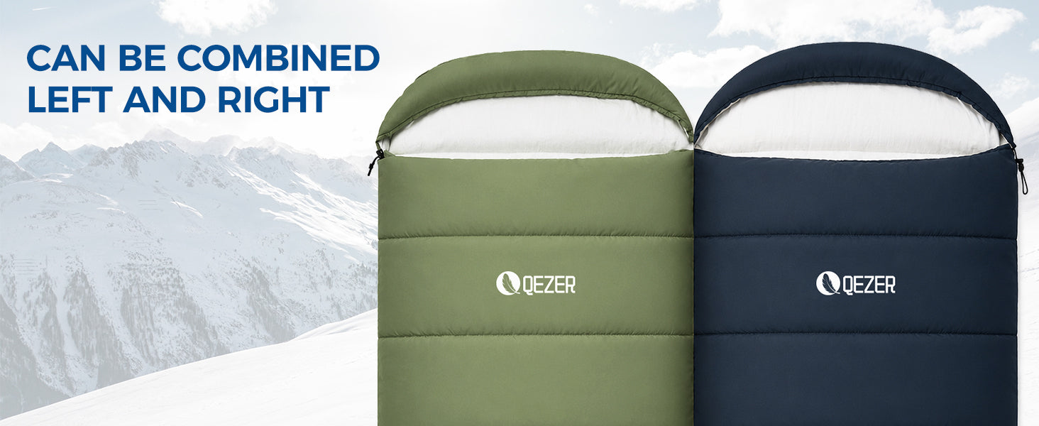 QEZER 3-Season Lightweight Sleeping Bag | Machine Washable Camping Sleeping Bag detail image 5