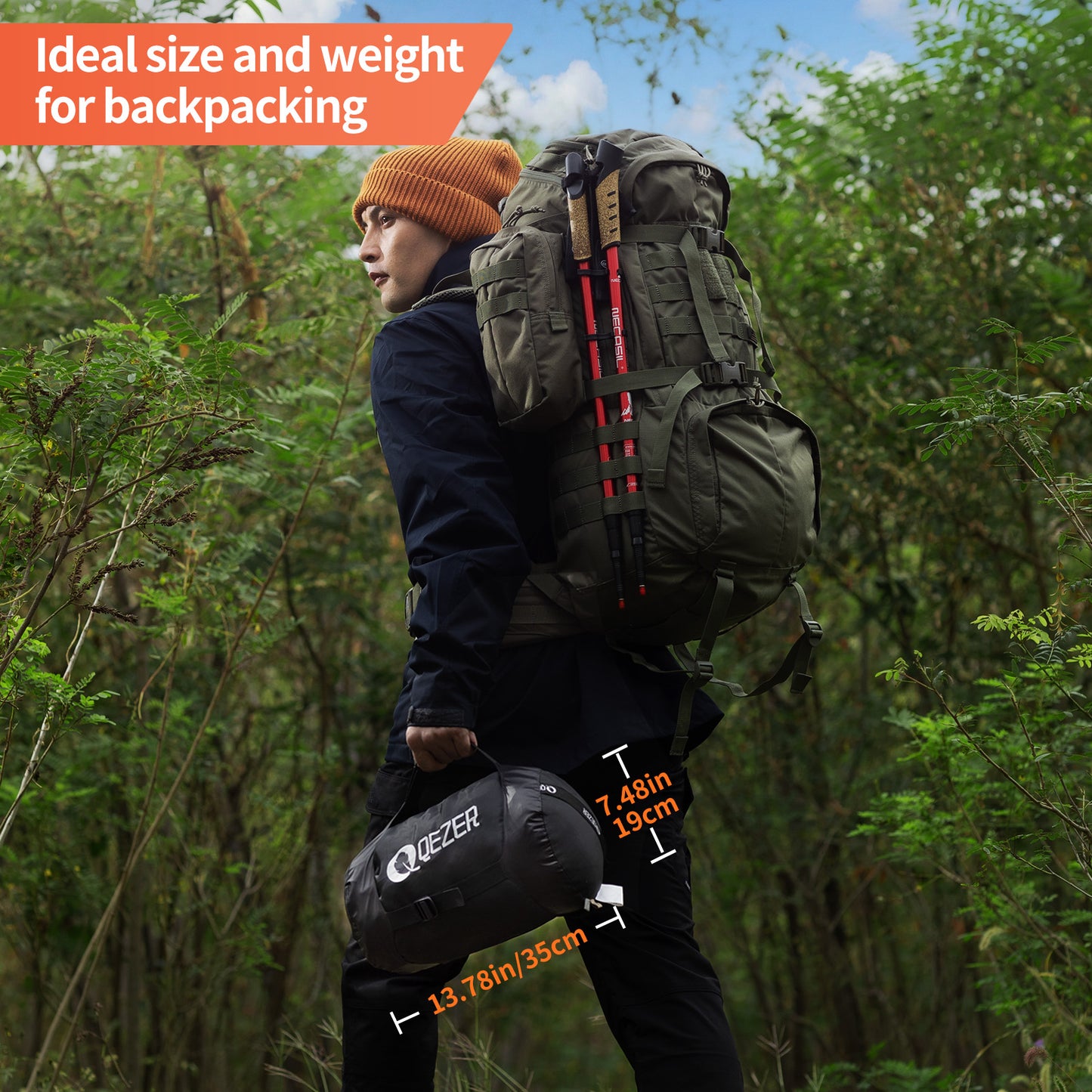Rectangular Sleeping Bag 7°C to -2°C(QDE-P800)