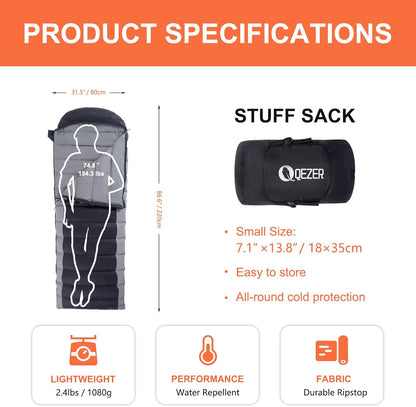 Rectangular Sleeping Bag 12°C to 5°C(QDE-P500)