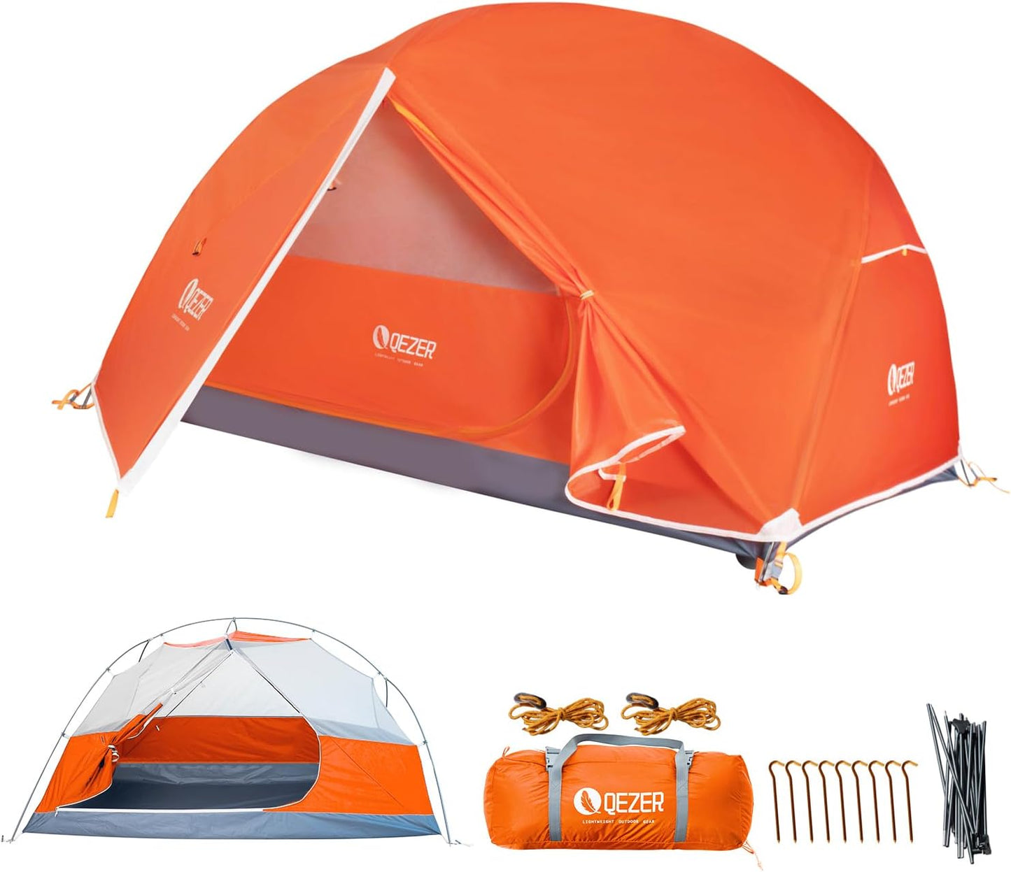 QEZER 1/2 Person Waterproof Backpacking Tent