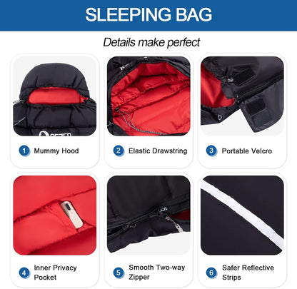 Rectangular winter sleeping Bag(QDE-1200)
