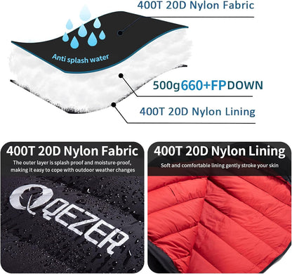QEZER Mumien Daunenschlafsack(QDM-M500H)