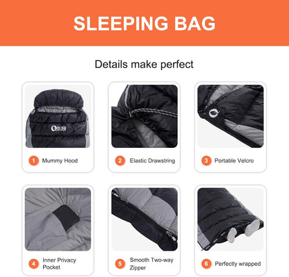 Rectangular Sleeping Bag 12°C to 5°C(QDE-P500)