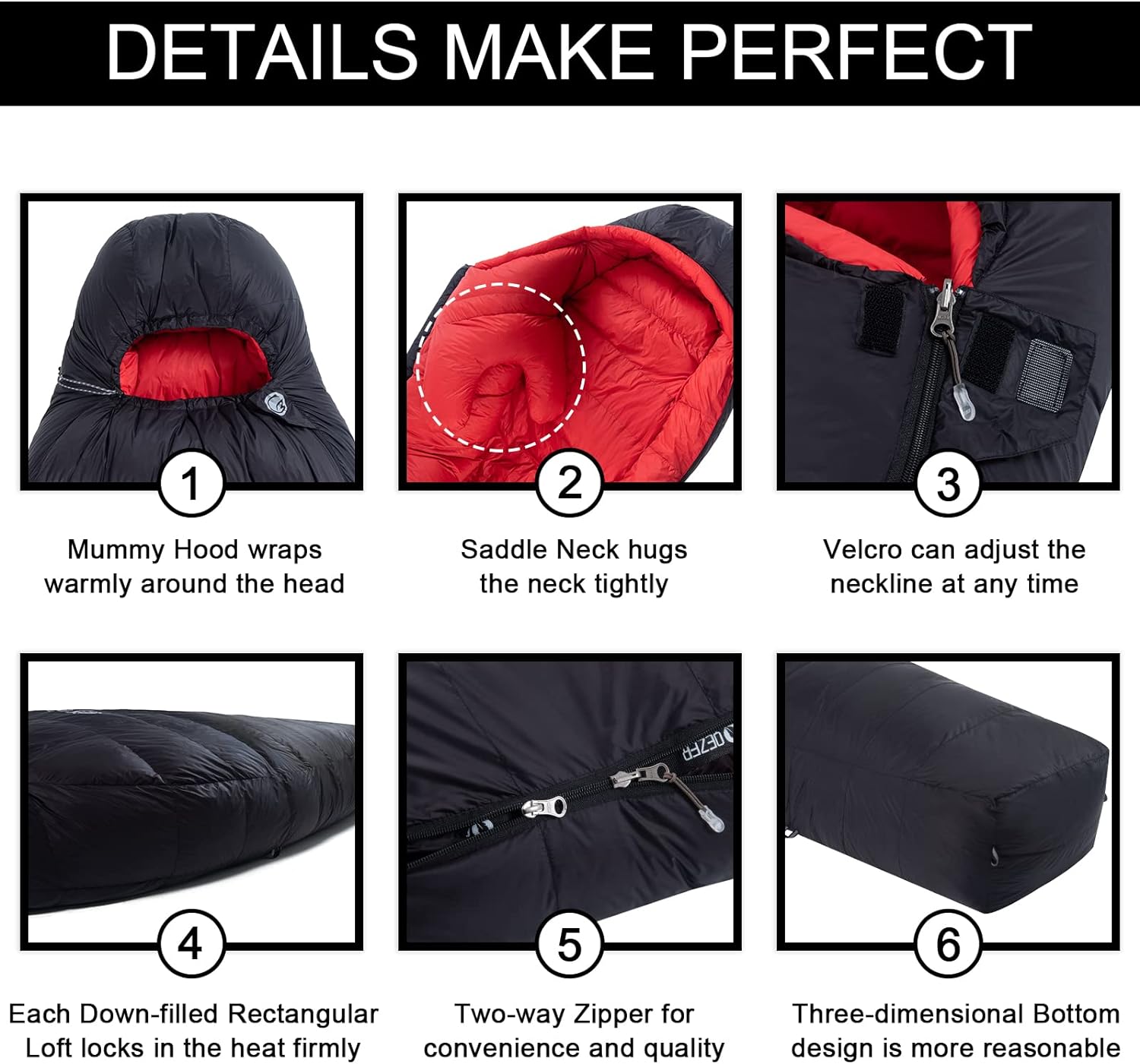 QEZER Winter Down Sleeping Bag 660FP -12℃ (QDM-1000H) – Qezer Outdoor