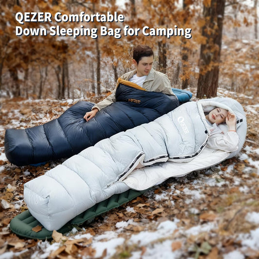 QEZER 620FP Graphene Antistatic Down Sleeping Bag for Winter Camping