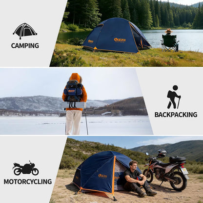 QEZER 1/2 Person Waterproof Backpacking Tent
