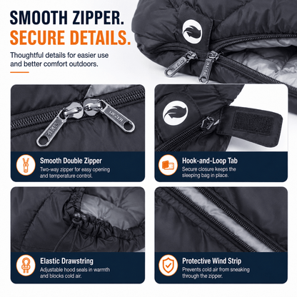 QEZER Summer Rectangular Down Sleeping Bag | 600+FP Duck Down Camping Sleeping Bag