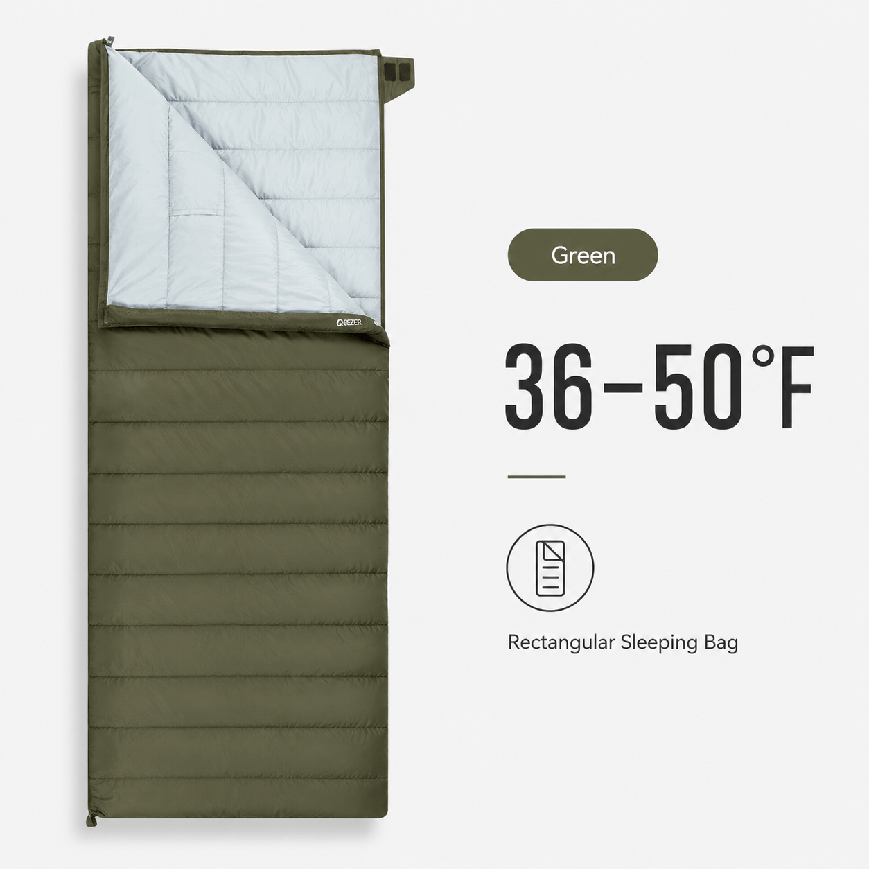 QEZER Rectangular Down Sleeping Bag | 2-in-1 Camping Sleeping Bag Camping Blanket