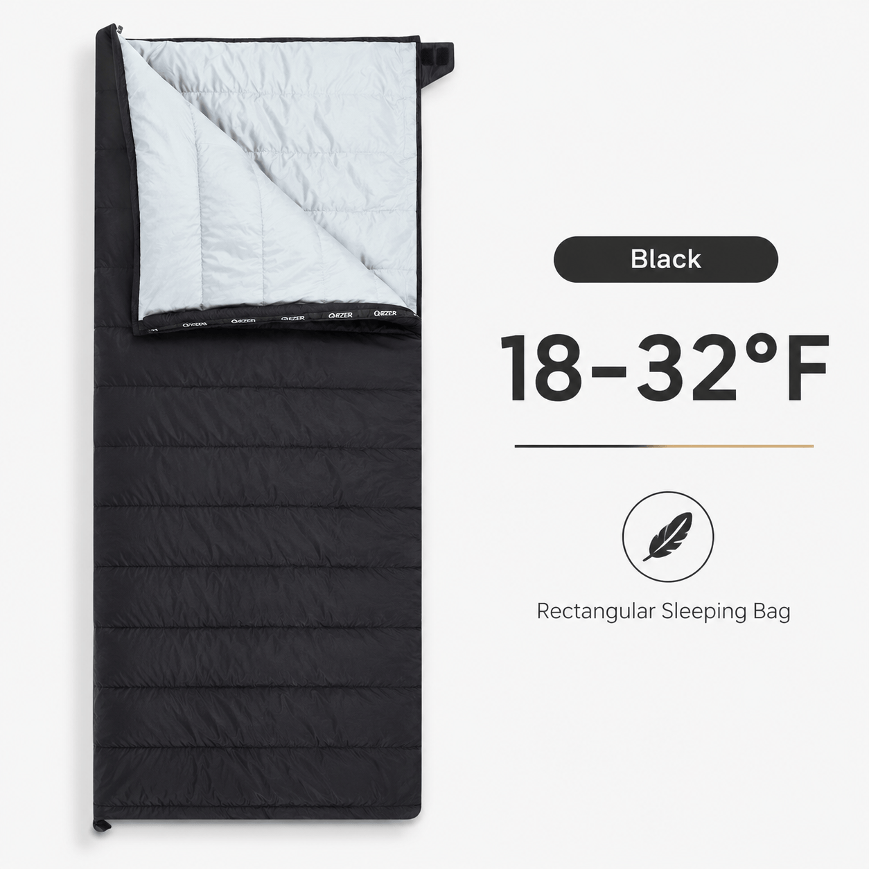 QEZER Rectangular Down Sleeping Bag | 2-in-1 Camping Sleeping Bag Camping Blanket