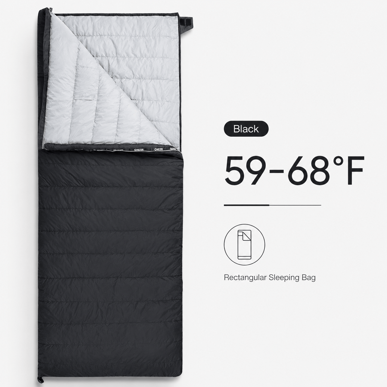 QEZER Rectangular Down Sleeping Bag | 2-in-1 Camping Sleeping Bag Camping Blanket
