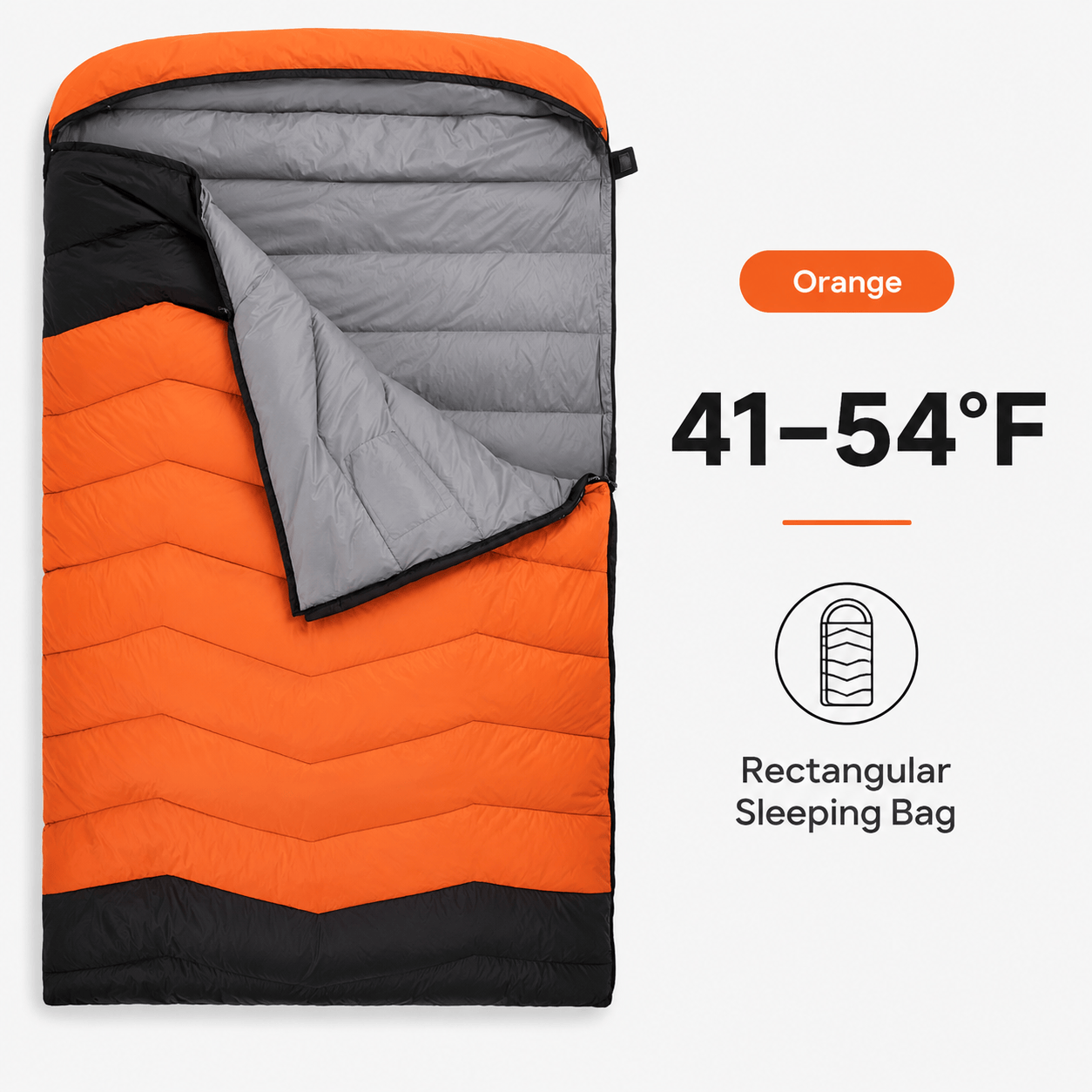 QEZER QDE-DB900 Double Down Sleeping Bag | 2-Person Duck Down Camping Sleeping Bag