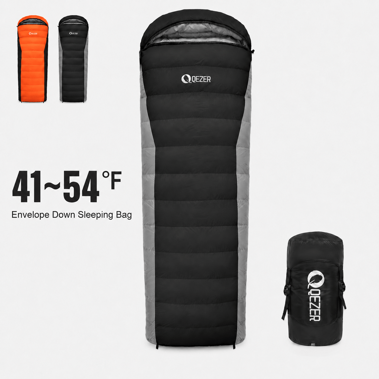 qezer schlafsack QEZER Mix-Color Rectangular Down Sleeping Bag | 2-in-1 Camping Sleeping Bag camp Blanket