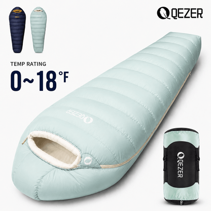 QEZER 620FP Graphene Antistatic Down Sleeping Bag for Winter Camping