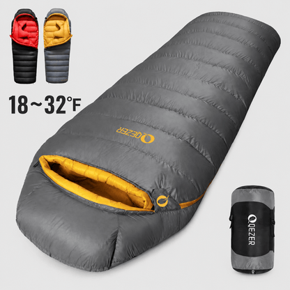 QEZER 620FP Graphene Down Sleeping Bag | Cold Weather Camping Sleeping Bag
