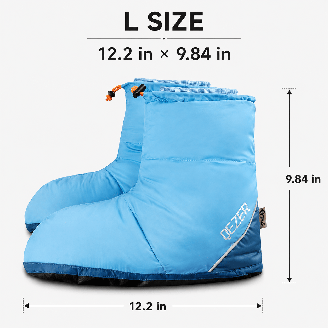 QEZER Down Booties | Warm Camping Foot Warmers for Men and Women