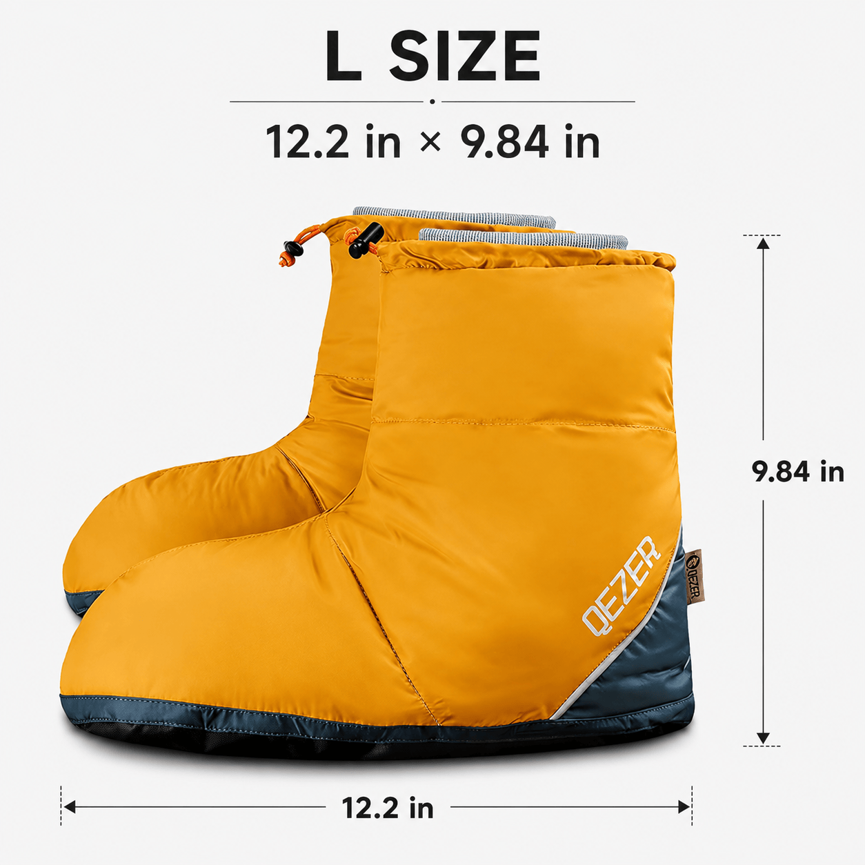 QEZER Down Booties | Warm Camping Foot Warmers for Men and Women