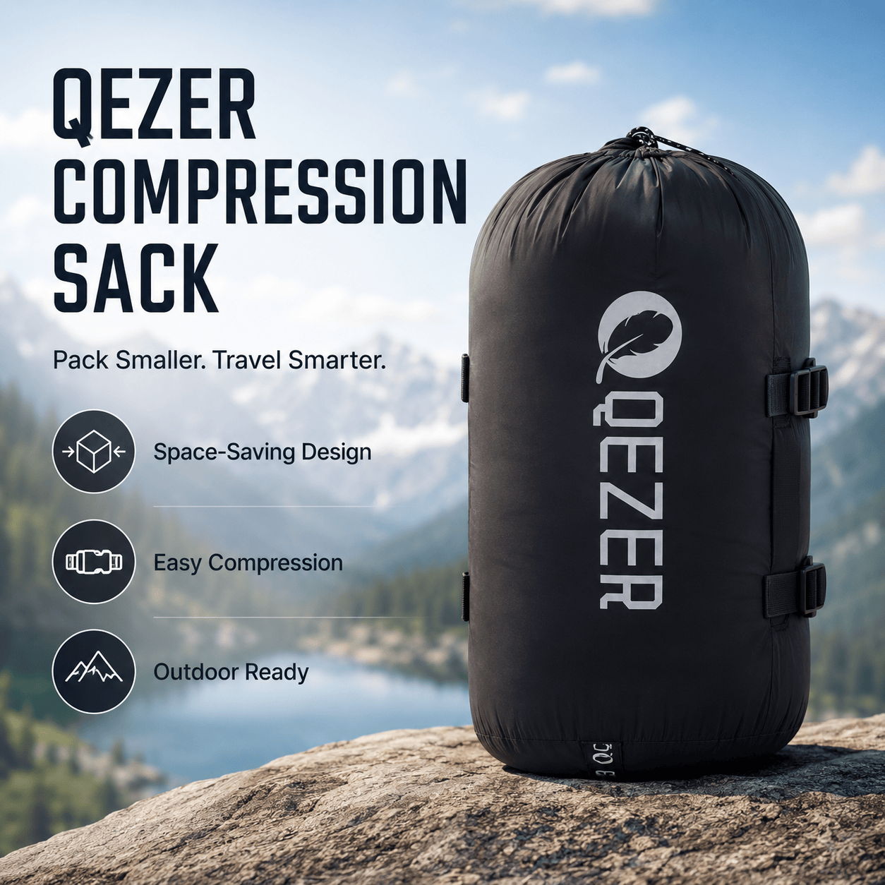 The compression sack for sleeping bag