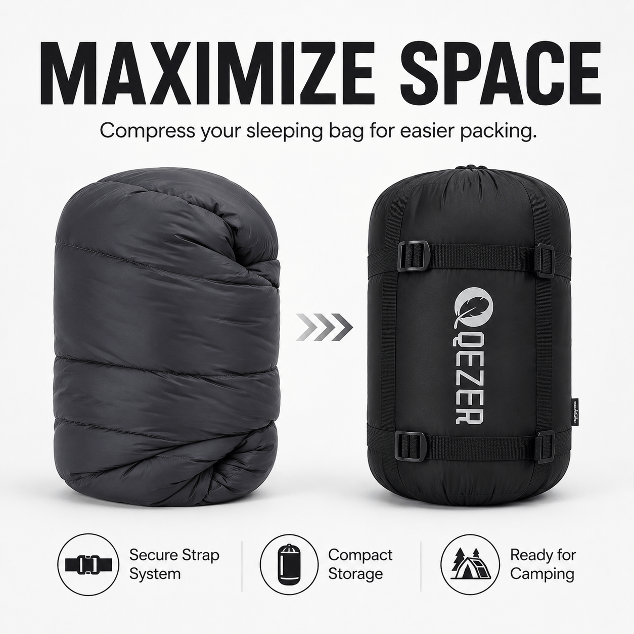The compression sack for sleeping bag