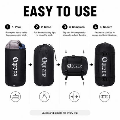 The compression sack for sleeping bag