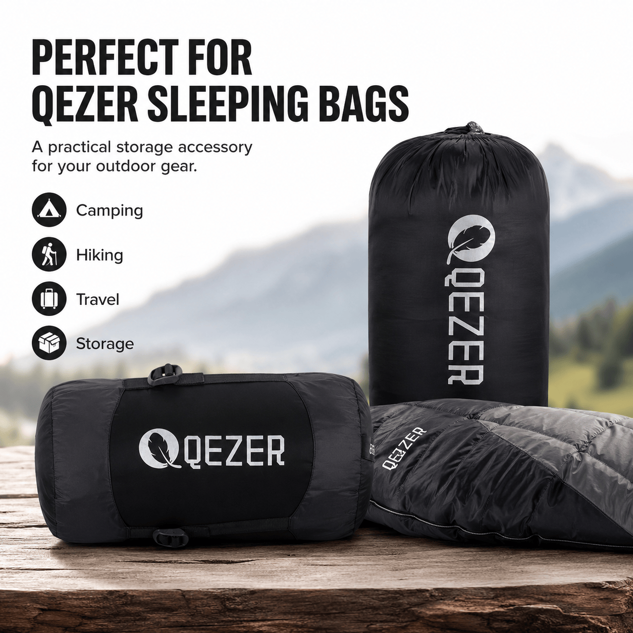 The compression sack for sleeping bag