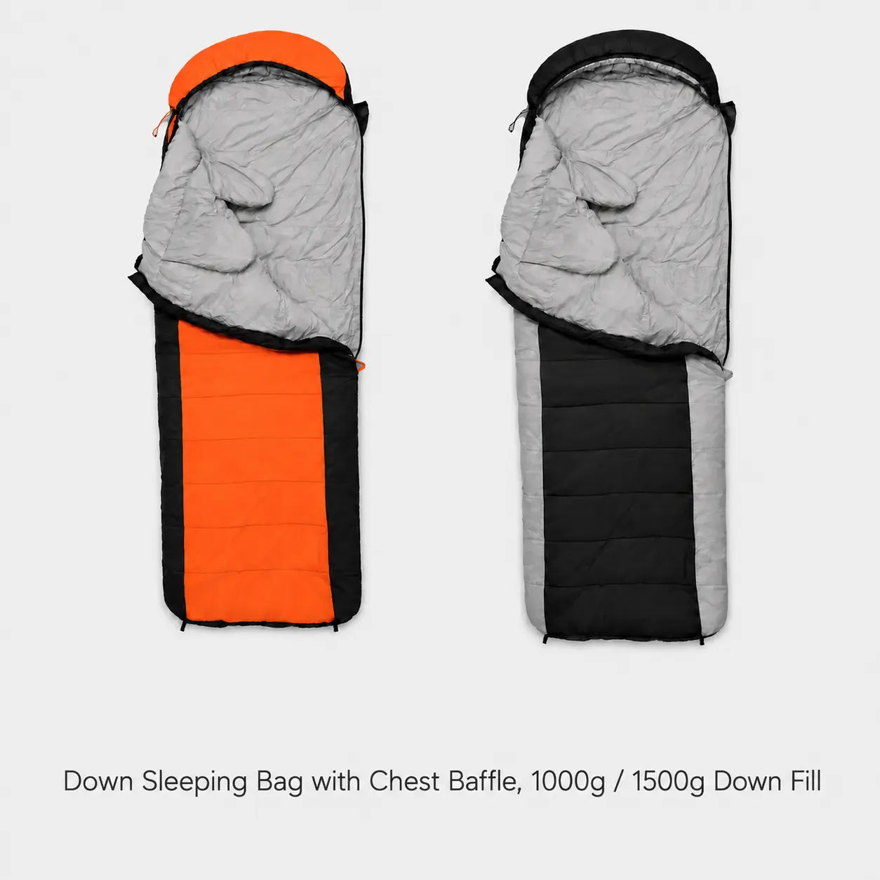 QEZER 2-in-1 Rectangular Down Sleeping Bag for Camping
