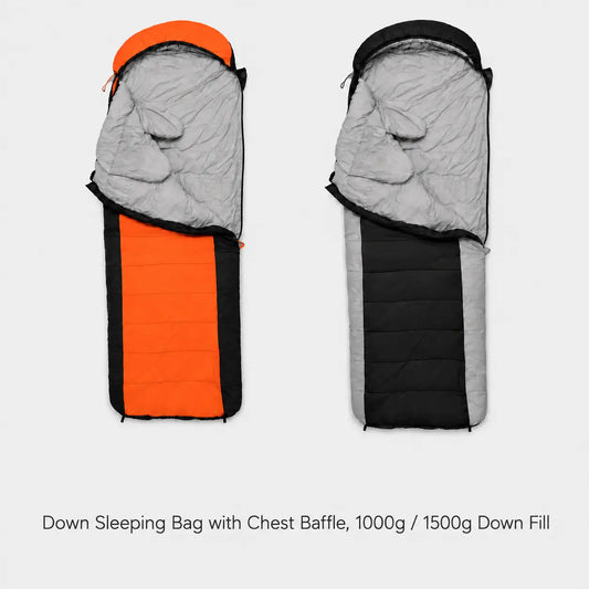 QEZER Mix-Color Rectangular Down Sleeping Bag | 2-in-1 Camping Sleeping Bag camp Blanket