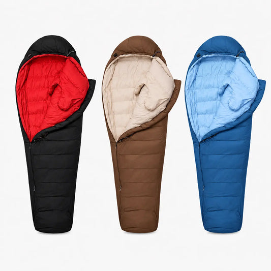 QEZER 650FP Four-Season Mummy Down Sleeping Bag for Camping, Hiking camp; Backpacking