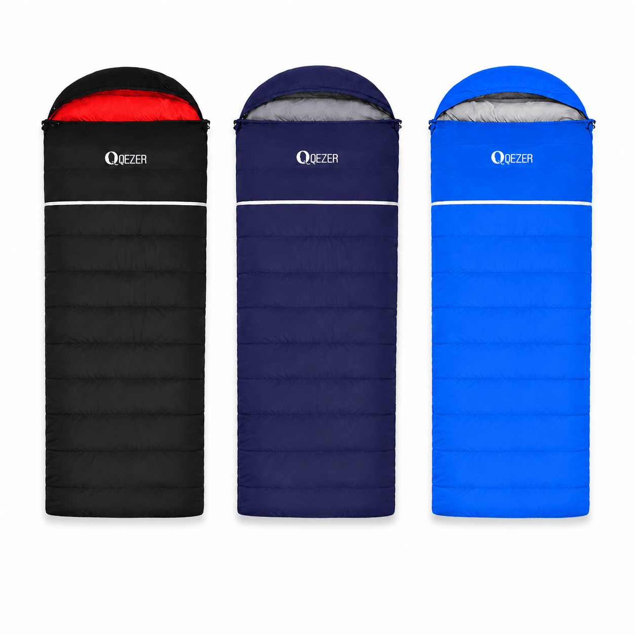 QEZER Rectangular Down Sleeping Bag | Multi-Temperature Camping Backpacking Sleeping Bag